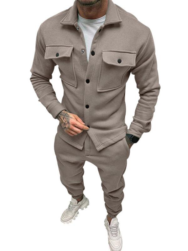 Kakaclo long sleeved vintage trousers in beige with matching jacket for stylish casual wear