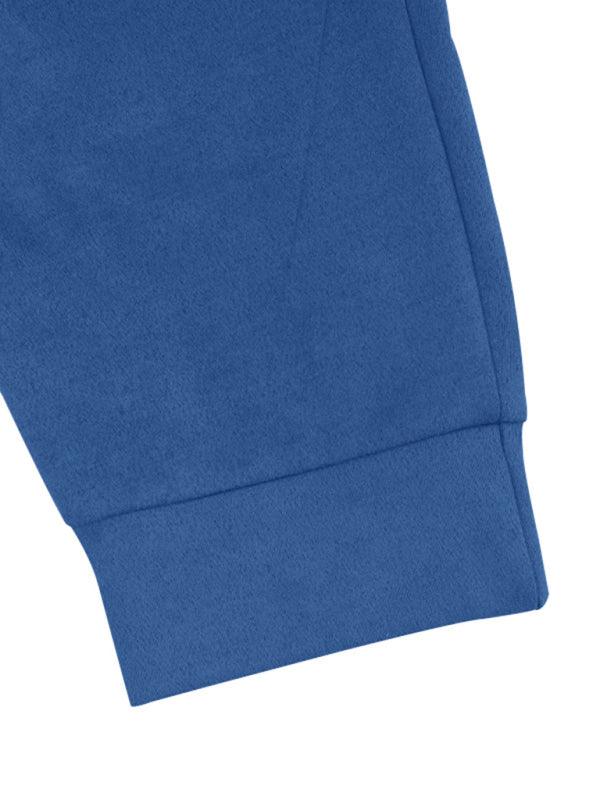 Kakaclo long sleeved vintage trousers in blue with a comfortable cuffed design