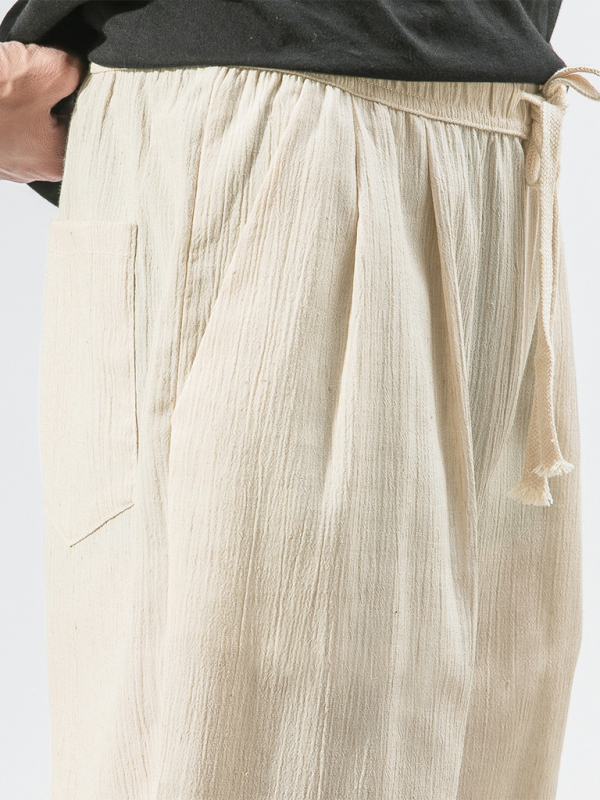 Kakaclo men's linen drawstring pants with a comfortable fit and side pockets for casual wear
