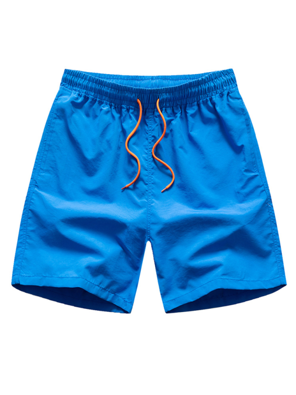 Kakaclo men's quick-dry summer shorts in blue with an elastic waistband and adjustable drawstring