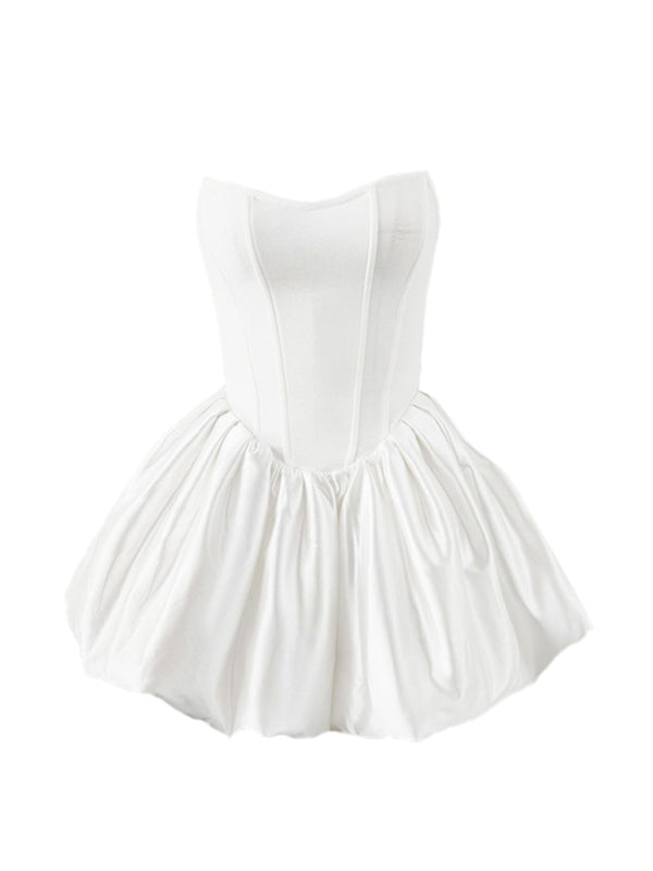 Kakaclo Royal Fashion Tutu Dress in White with a Corset Bodice and Fluffy Skirt