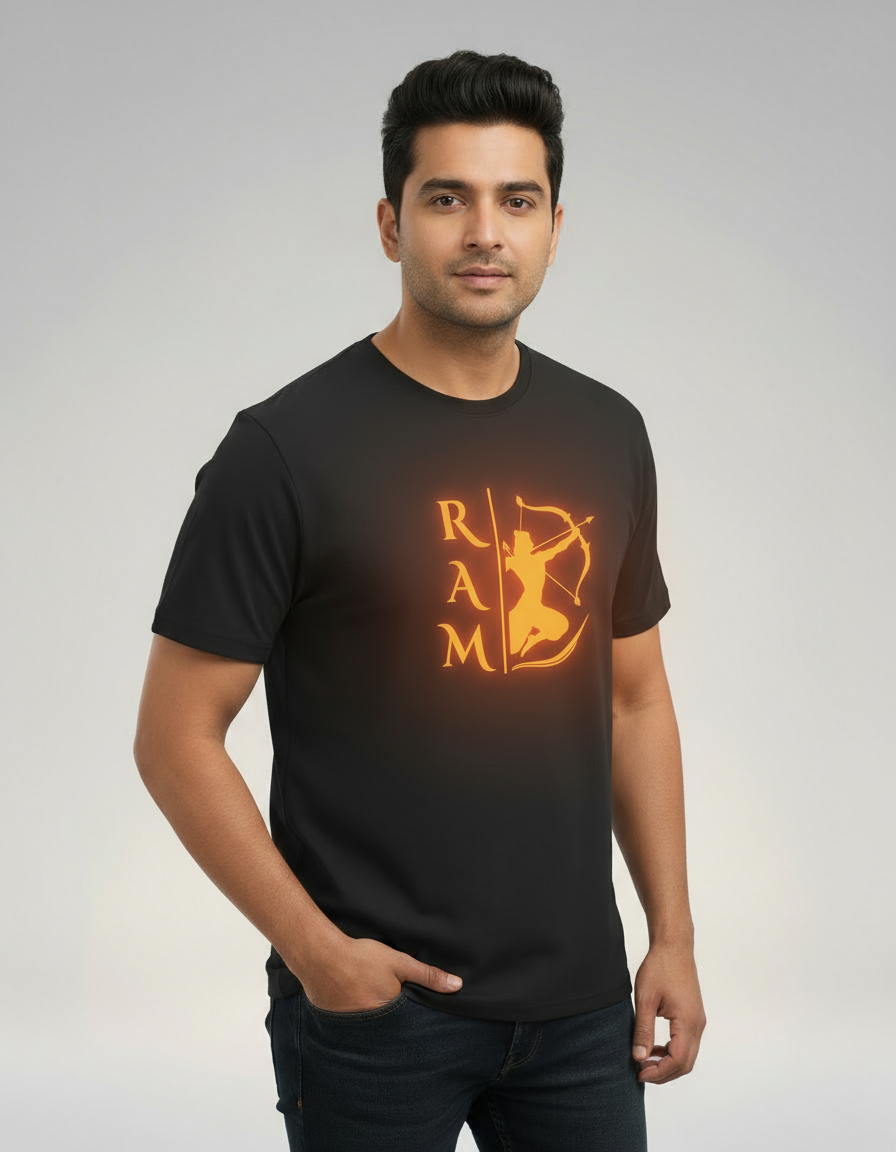Old N Pal Glow in the Dark Ram Orange Graphic Tee