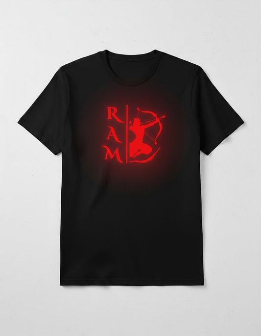 Lord Ram glow in the dark red shirt featuring a striking graphic design and comfortable fit