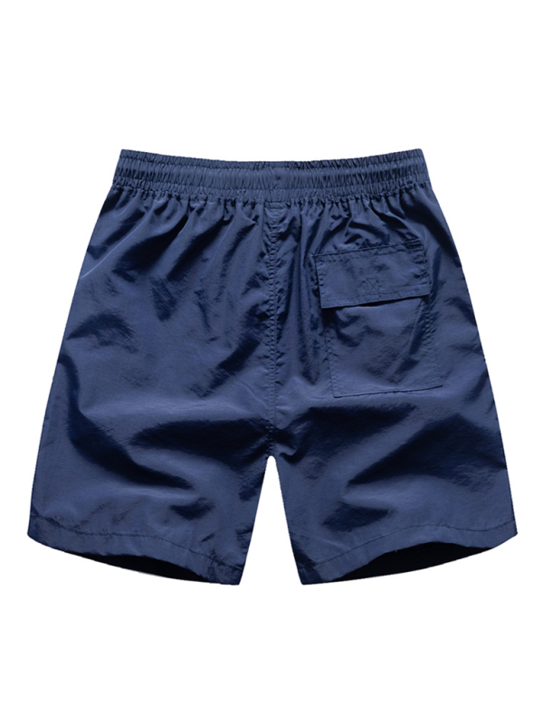 Kakaclo men's quick-dry summer shorts in navy blue with elastic waistband and back pocket