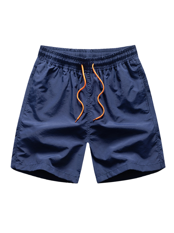 Kakaclo men's quick-dry summer shorts in navy with elastic waistband and drawstring