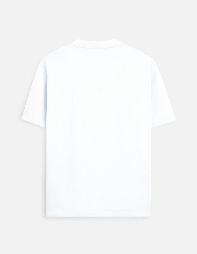 Back view of a white Ram print unisex red t-shirt from Old N Pal for casual wear